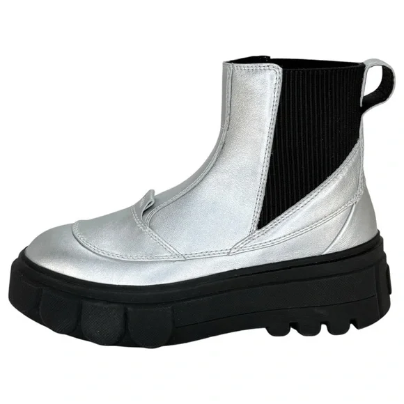 Sorel Caribou X Silver Leather Waterproof Womens Chelsea Boots Size 8M - Picture 3 of 14